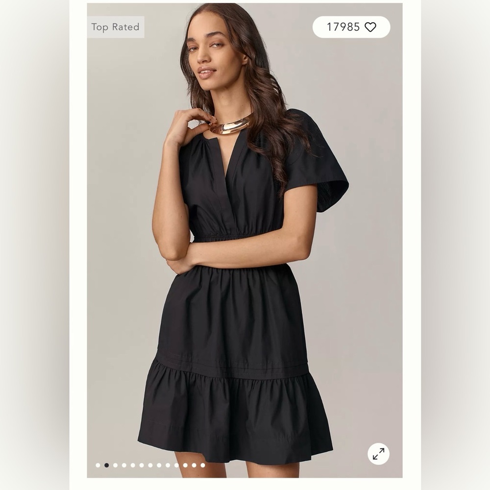 Anthropologie Somerset Black Mini Dress